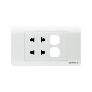 Hai ổ cắm 2 chấu 16A với 2 lỗ ZLU2/XX Sino Vanlock