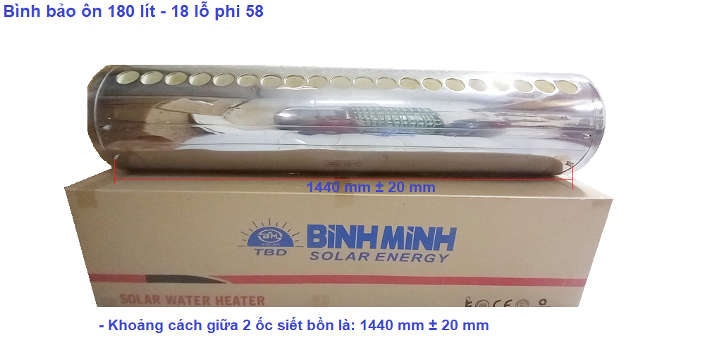 Kích thước bình bảo ôn bm 18 lỗ