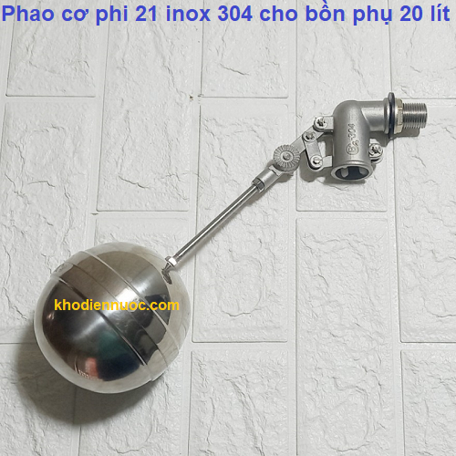 Phao cơ phi 21 inox 304 cho bồn phụ 20 lít - khodiennuoc.com