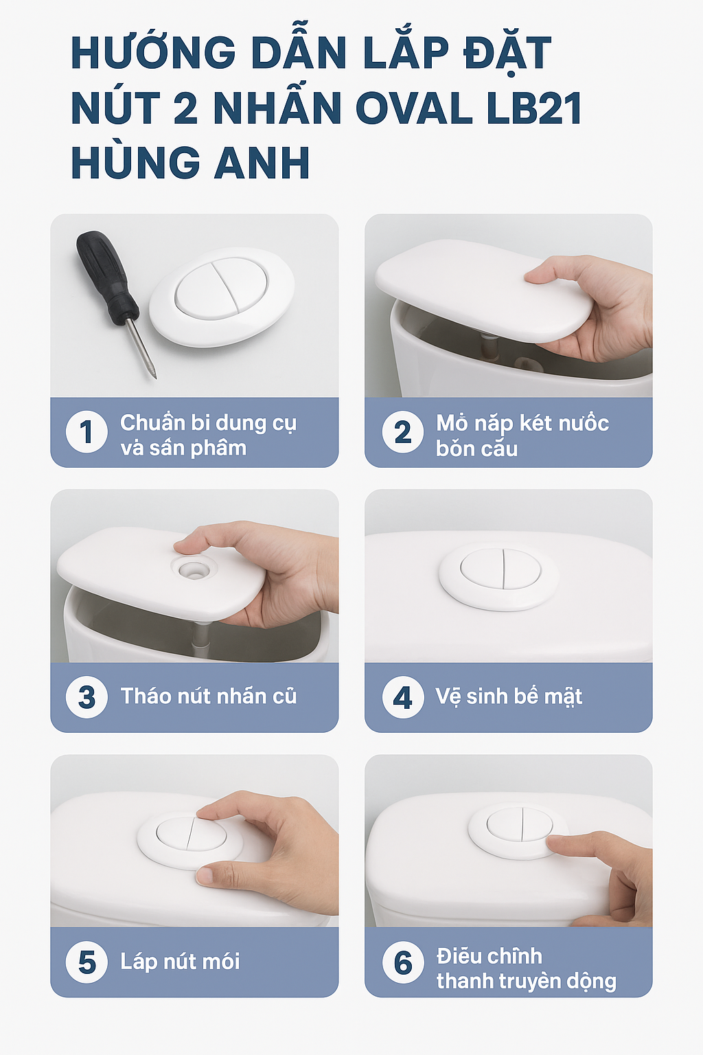 hướng dẫn lắp nút 2 nhấn oval