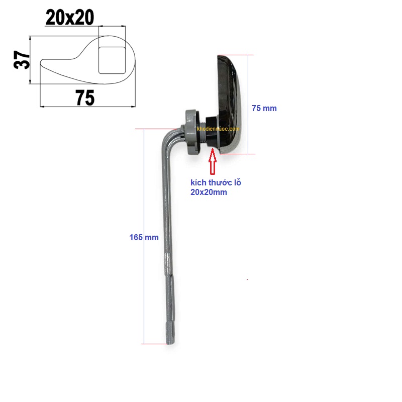 kích thước cần gạt LB01