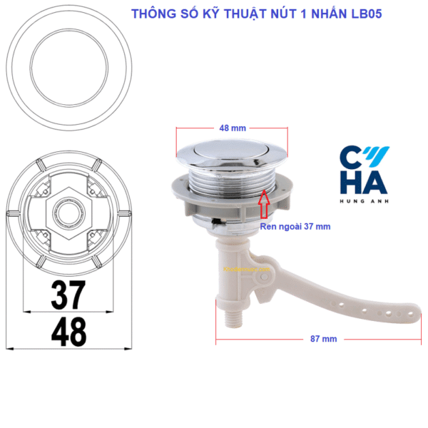 thông số kỹ thuật nút 1 nhấn LB05