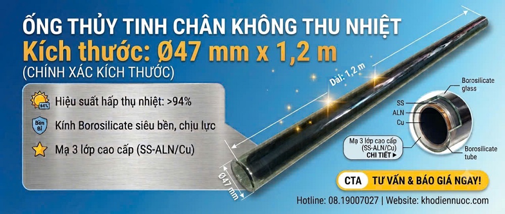 Ống thuỷ tinh phi 47 dài 1m2.1
